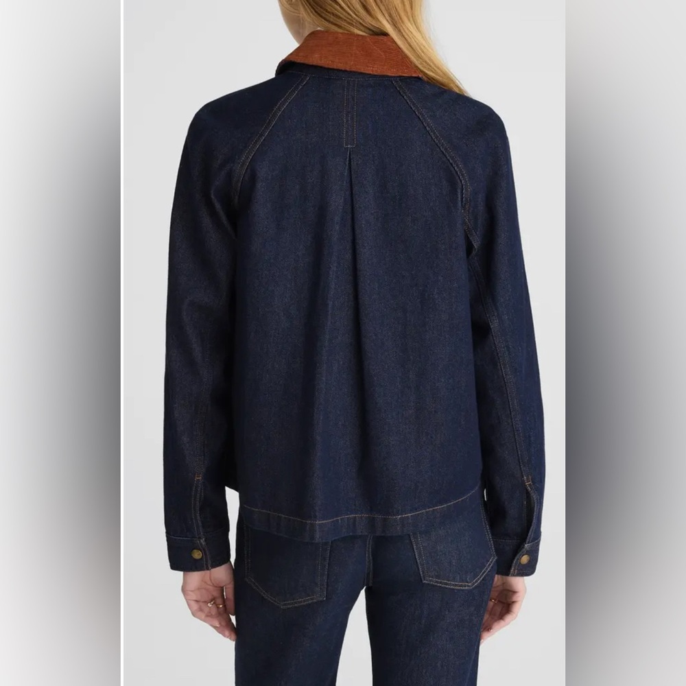 MADEWELL THE BARN DENIM CORDUROY COLLAR DENIM JACKET NEW $240 - Picture 6 of 10
